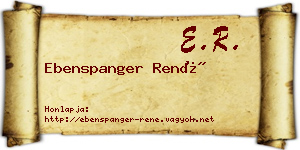 Ebenspanger René névjegykártya